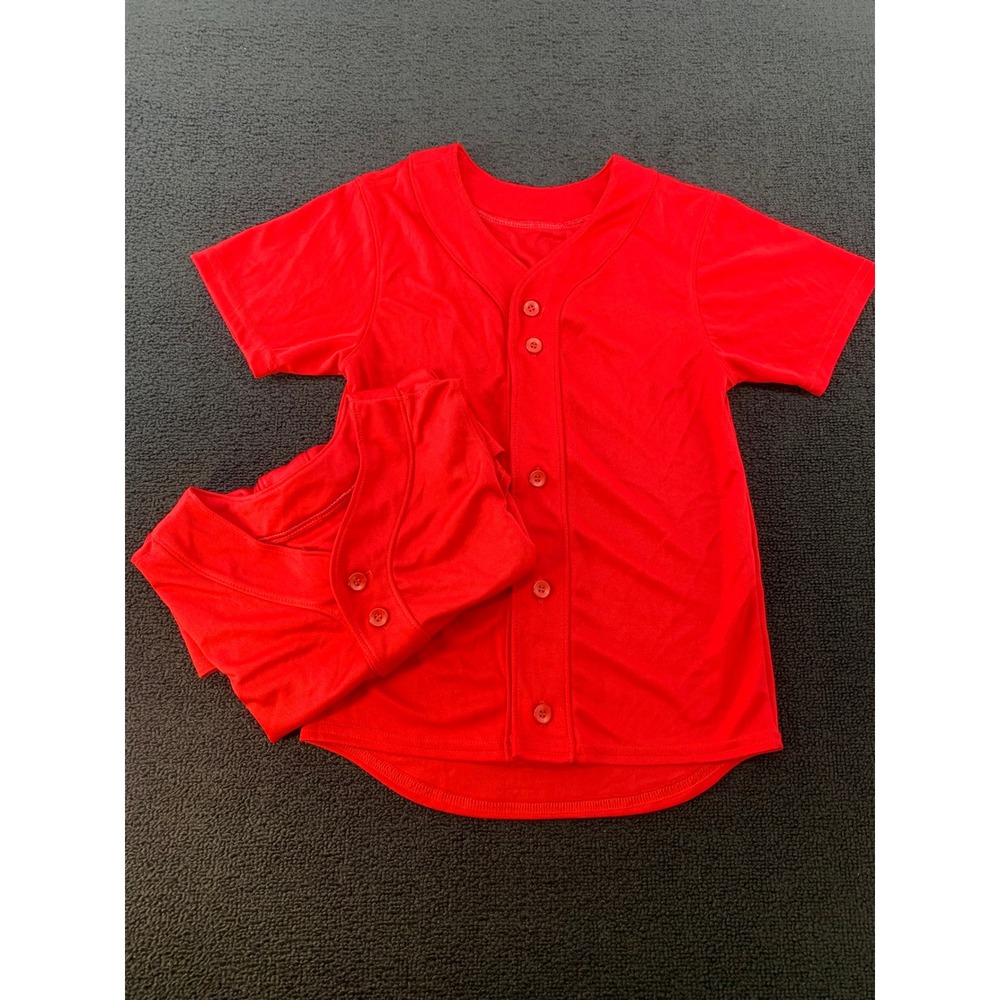 Lot of 2 Augusta Sportswear Youth Red‎ Baseball Jersey Short Sleeve Size S